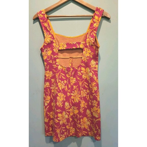 Zara Pink Orange Floral Knit Sleeveless Beaded Babydoll Pencil Dress Sz S - Picture 4 of 5